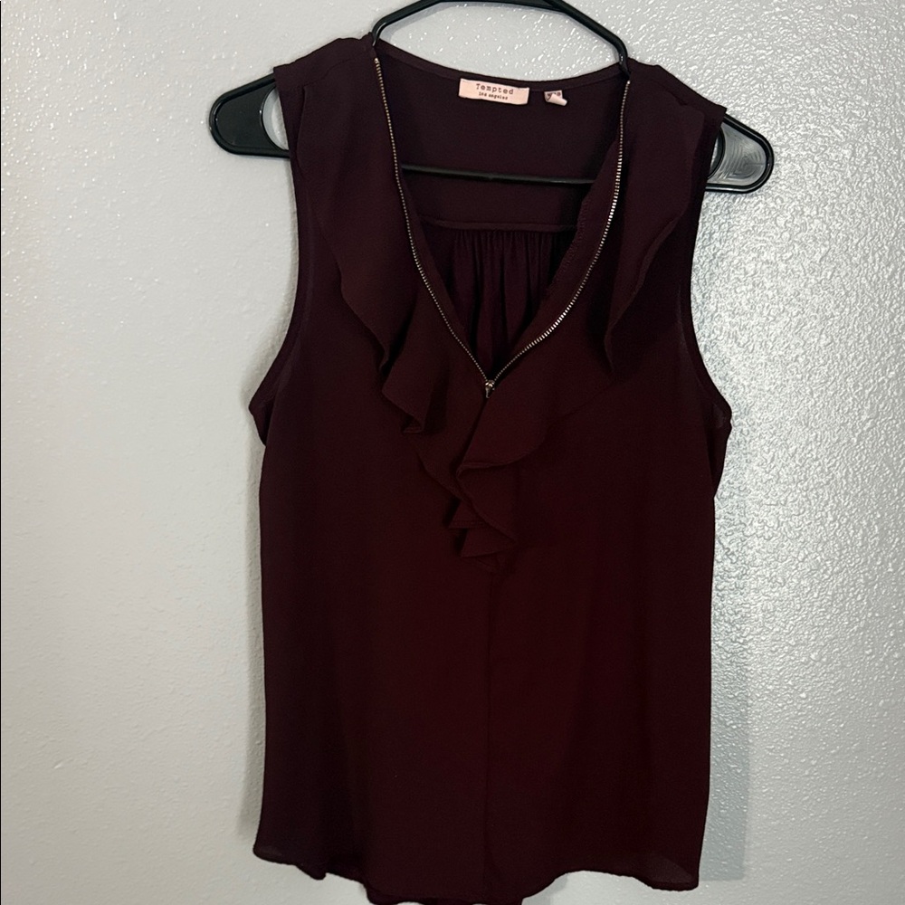 Forever 21 Deep Purple Ruffle Blouse